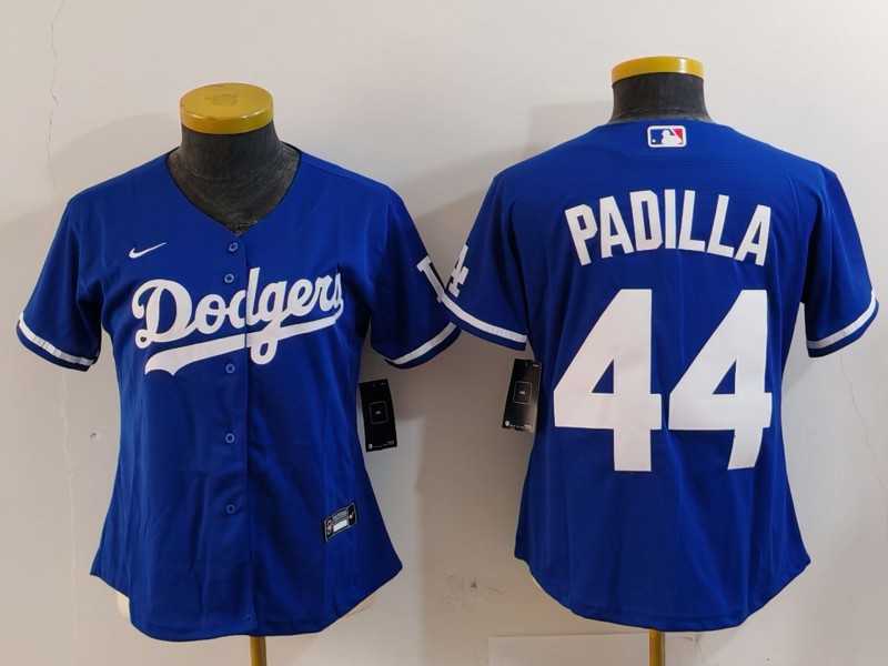 Women%27s Los Angeles Dodgers #44 Vicente Padilla Blue Cool Base Stitched Jersey